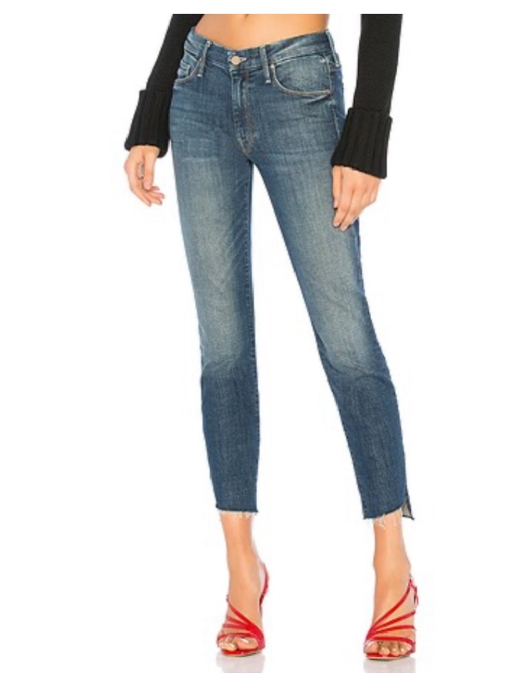 Mother the looker ankle step fray Jean